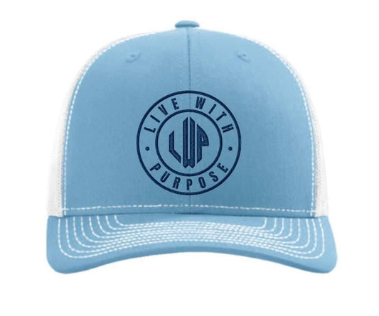 White/Colombia Blue Trucker Hat