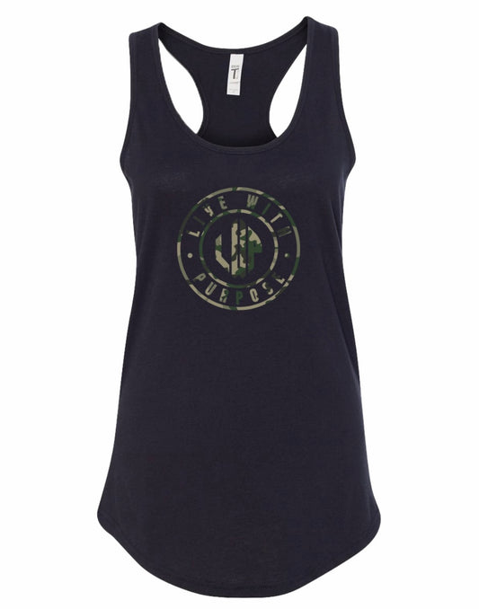 WOMEN’S BLACK CAMO TANK